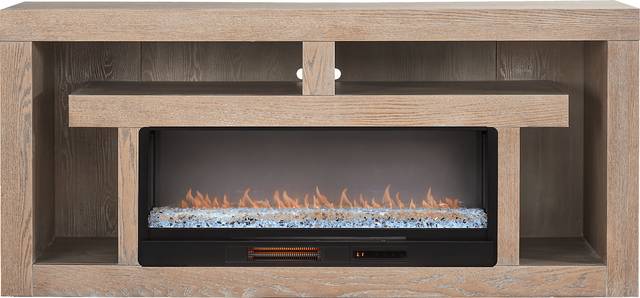 Brookland Park Brown 80 in. Console with Electric Fireplace - Thumbnail - Image 1
