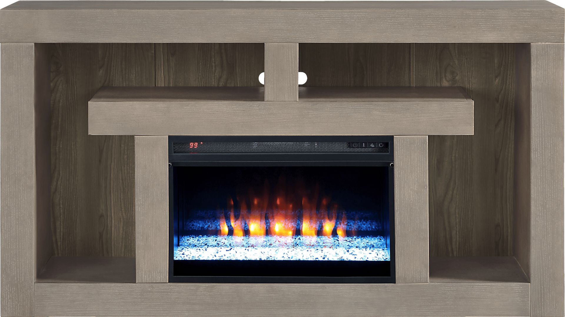 Brookland Park Gray 66 in. Console with Electric Fireplace - Image 1