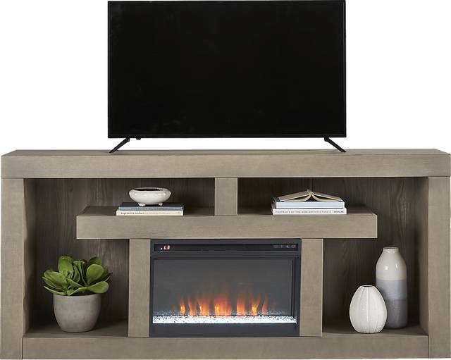 Brookland Park Gray 80 in. Console with Electric Fireplace - Thumbnail - Image 1