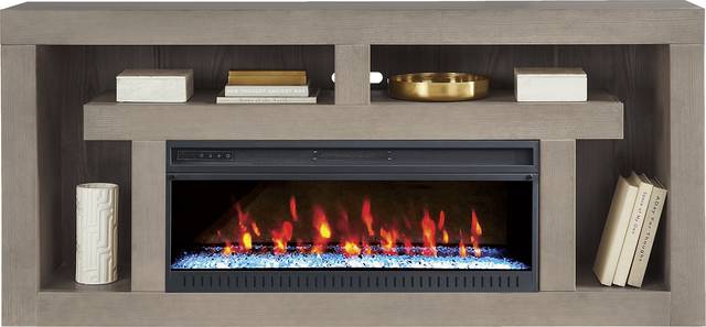 Brookland Park Gray 80 in. Console with Electric Fireplace - Thumbnail - Image 2