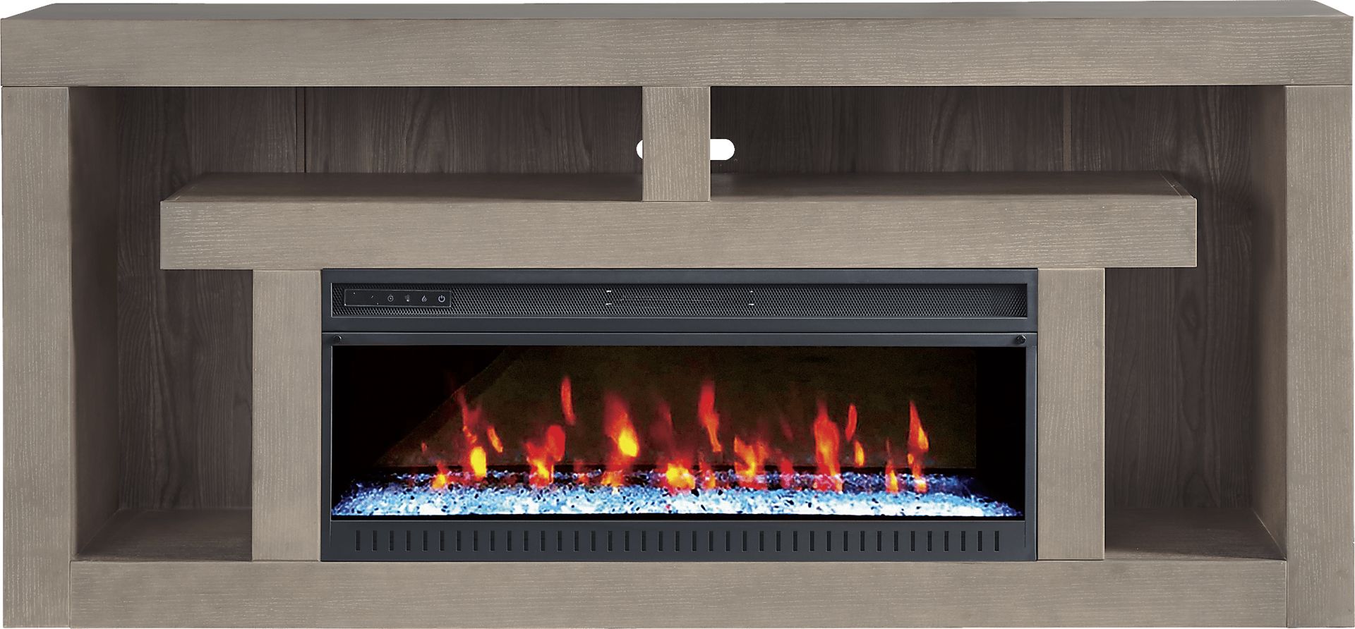 Brookland Park Gray 80 in. Console with Electric Fireplace - Image 1