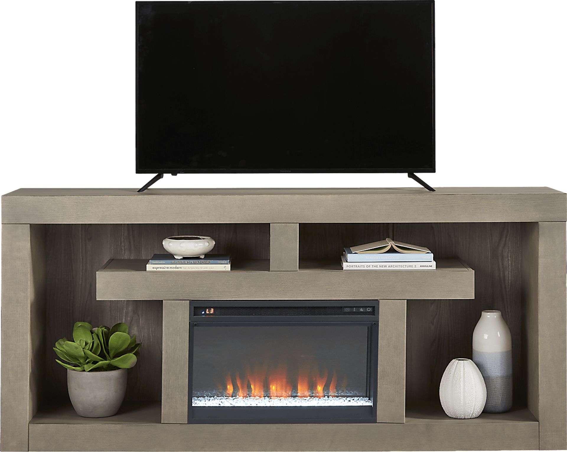 Tv stand with fireplace rooms to go discount