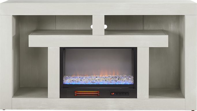 Brookland Park Light Gray 66 in. Console with Electric Fireplace