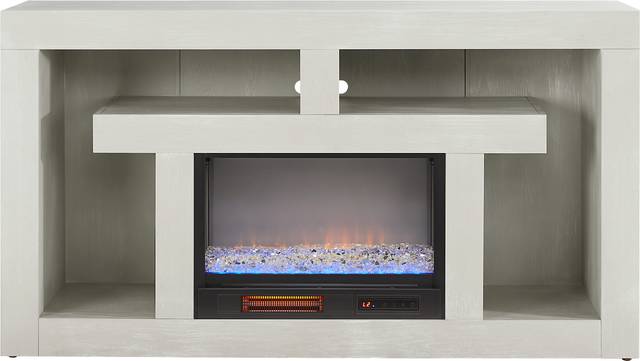 Brookland Park Light Gray 66 in. Console with Electric Fireplace - Thumbnail - Image 1