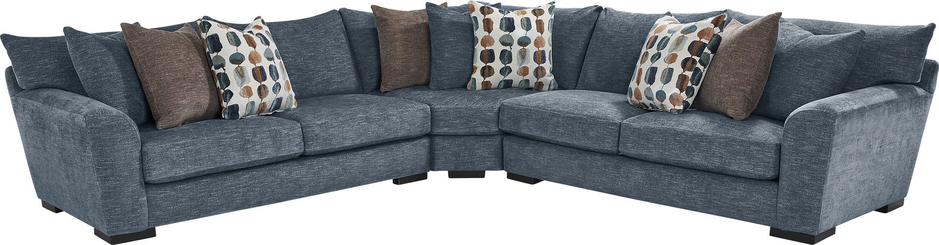 Brooklyn Gardens Blue 3pc Sectional - Image 1
