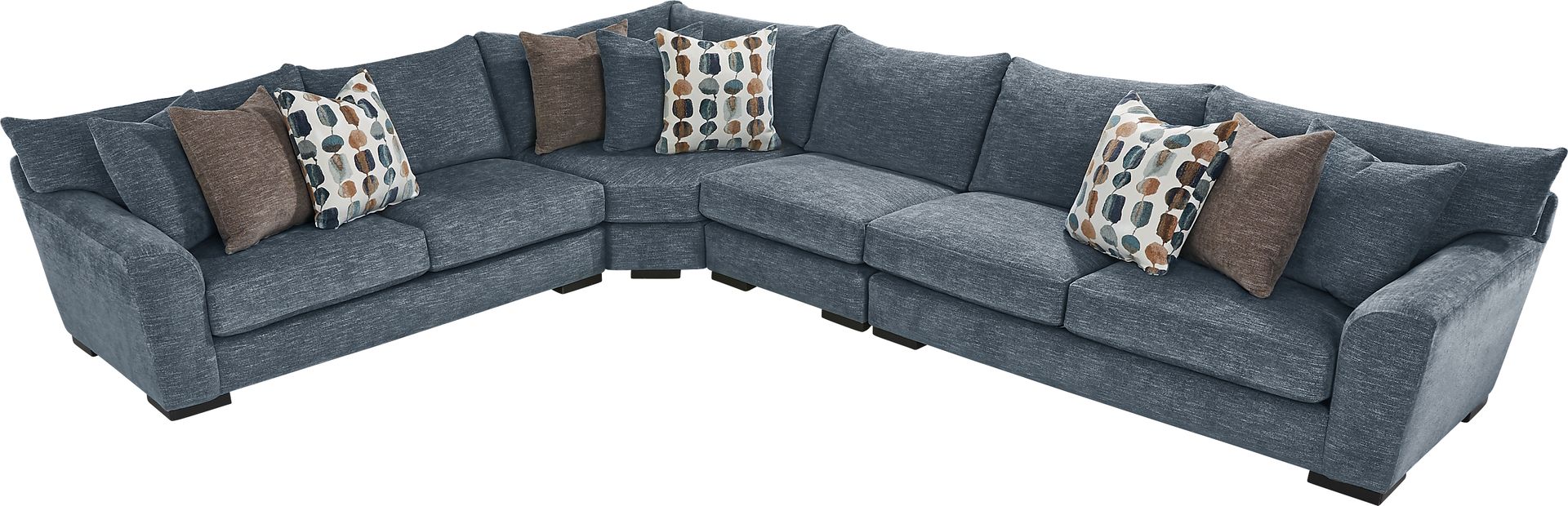 Brooklyn Gardens Blue 7 Pc Sectional Living Room - Image 3