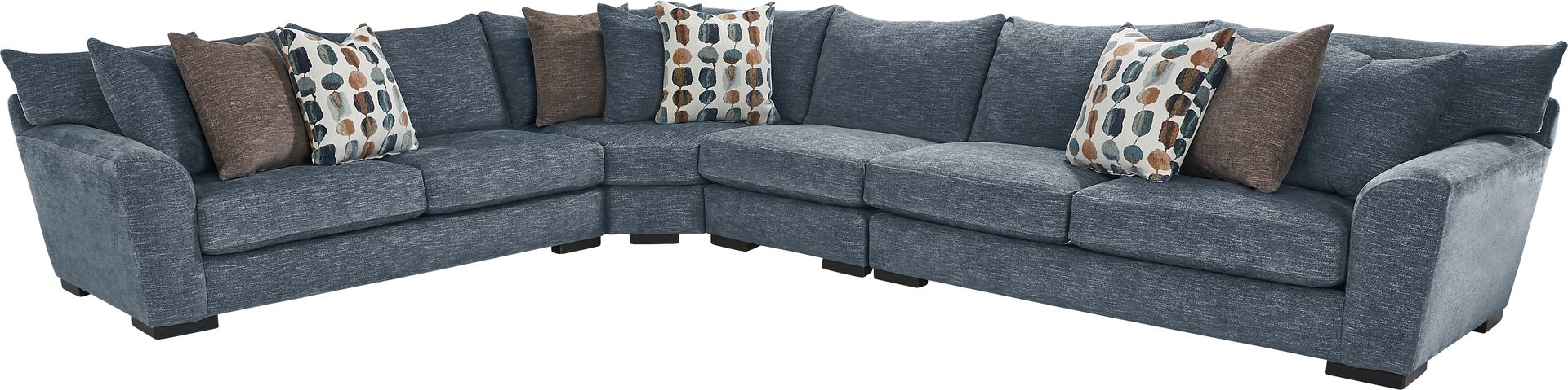 Brooklyn Gardens Blue 7 Pc Sectional Living Room - Image 2