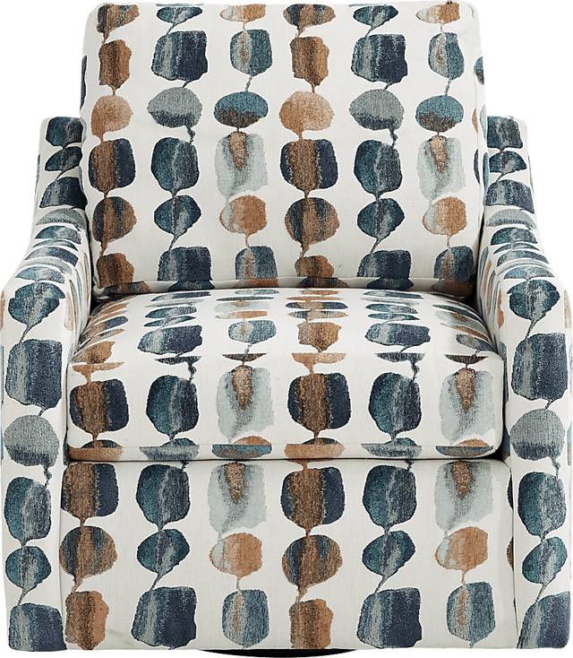 Brooklyn Gardens Blue Swivel Chair - Thumbnail - Image 2