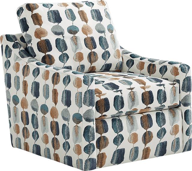 Brooklyn Gardens Blue Swivel Chair - Thumbnail - Image 1