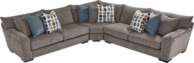 Brooklyn Gardens Mocha 6 Pc Sectional Living Room - Thumbnail - Image 3