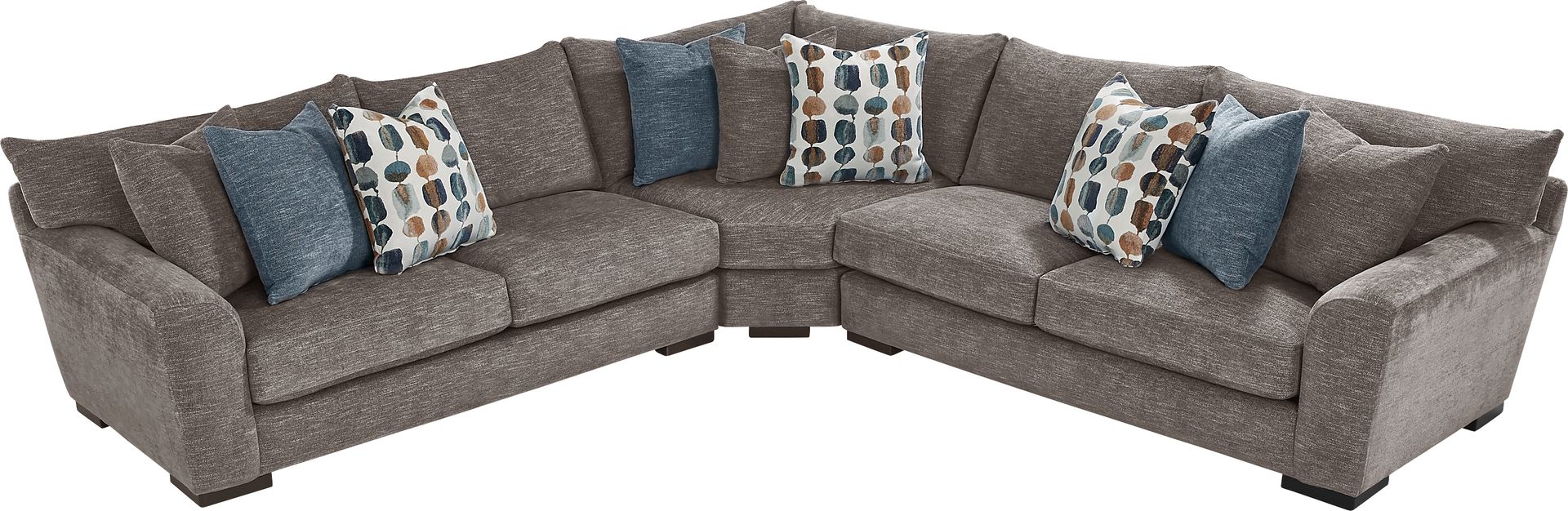Brooklyn Gardens Mocha 6 Pc Sectional Living Room - Image 3