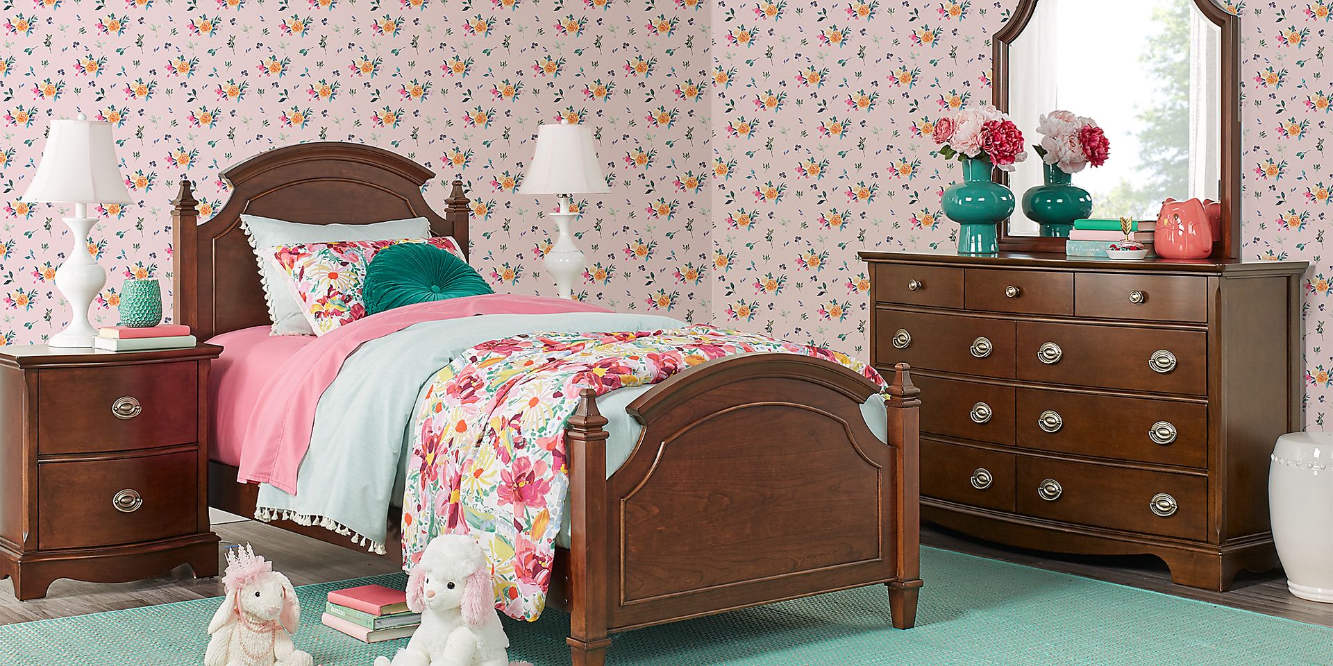 Brooklyn Lane Cherry 5 Pc Full Panel Bedroom - Image 1