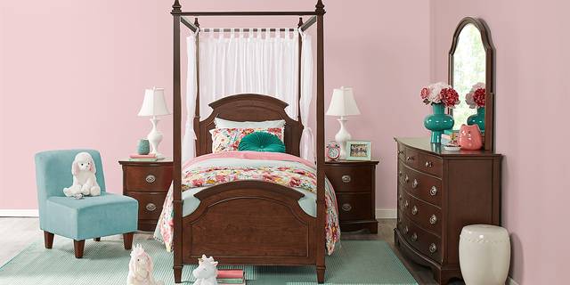 Kids Brooklyn Lane Cherry 6 Pc Full Canopy Bedroom - Thumbnail - Image 1