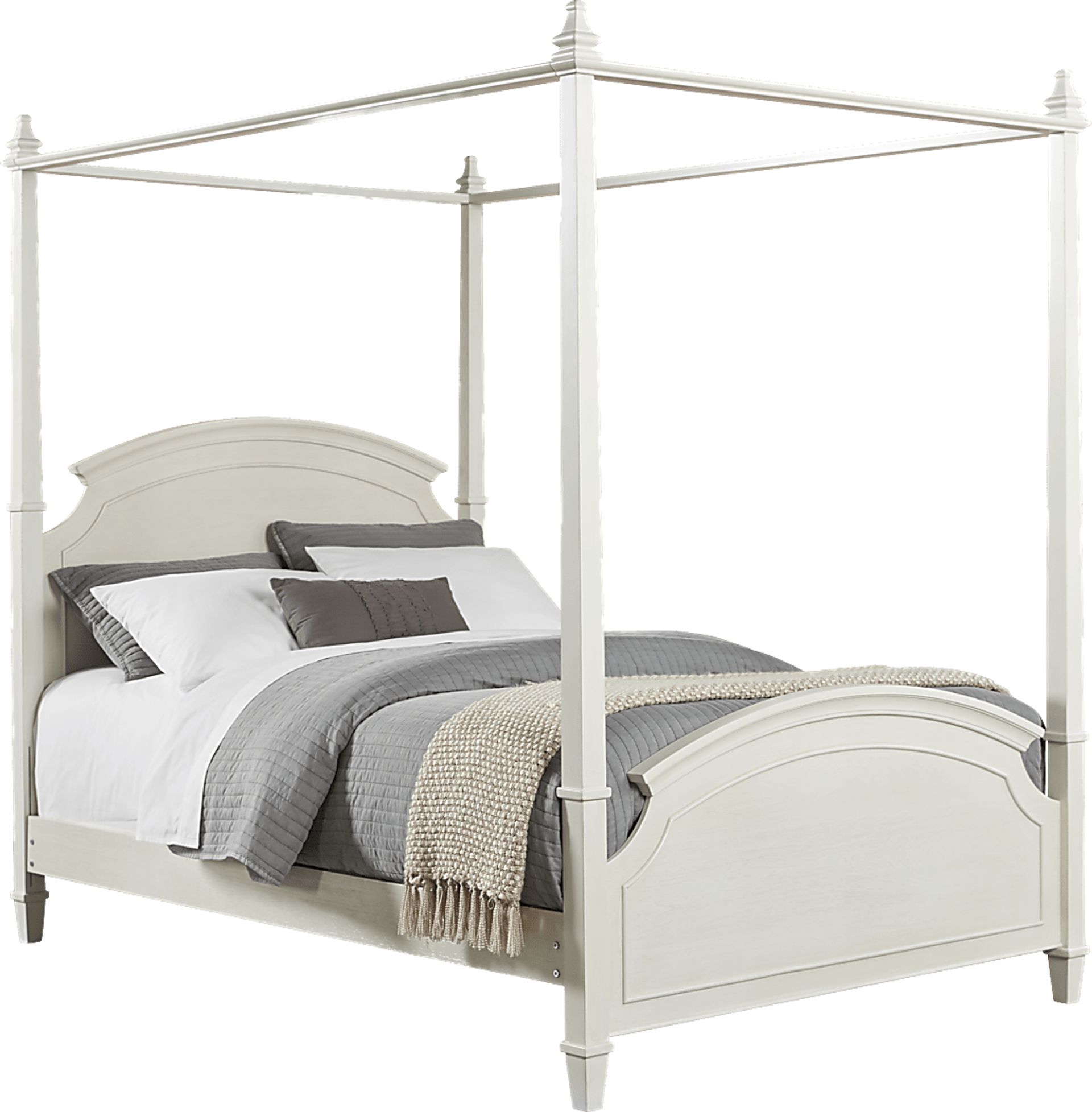 Brooklyn Lane White 4 Pc Full Canopy Bed - Image 1