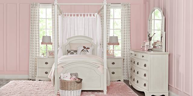 Kids Brooklyn Lane White 6 Pc Full Canopy Bedroom - Thumbnail - Image 1