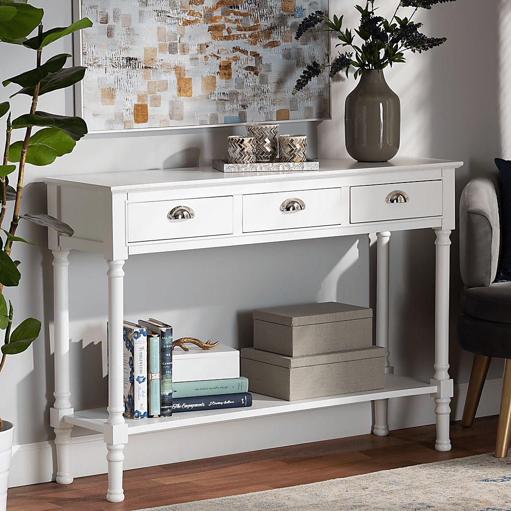 Brookpark White Console Table - Thumbnail 2