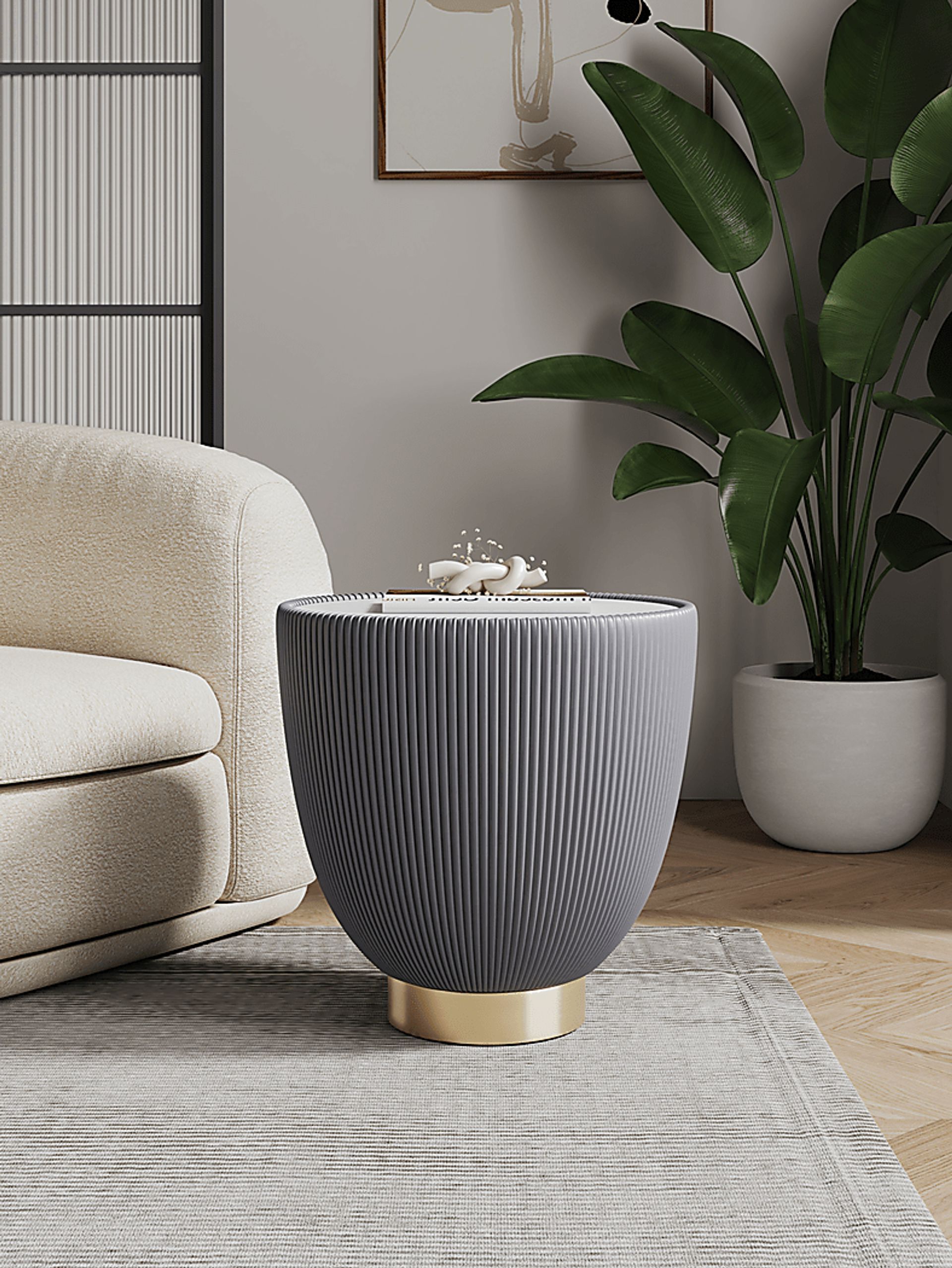Broomcage III Gray End Table - Image 2