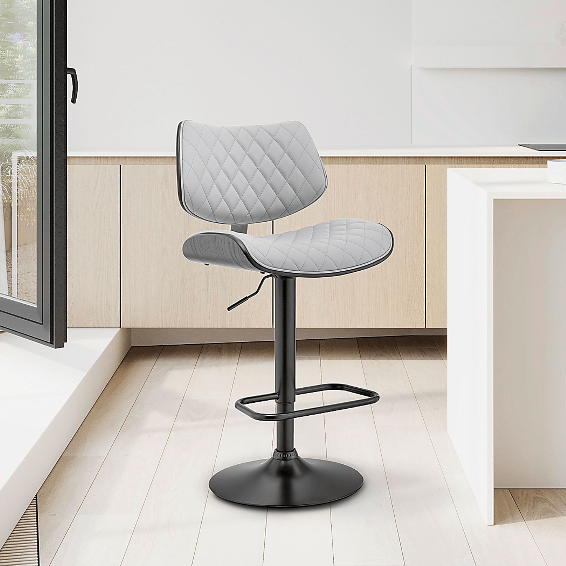 Brotois Gray Adjustable Barstool - Image 2