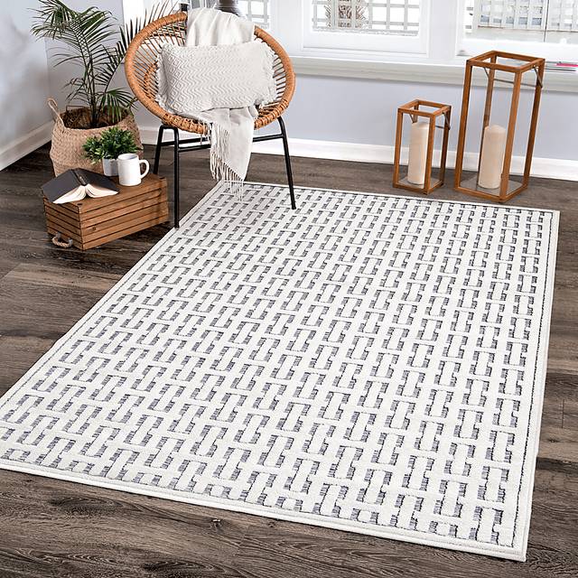 Broussard White 5'2 x 7'6 Rug - Thumbnail - Image 8