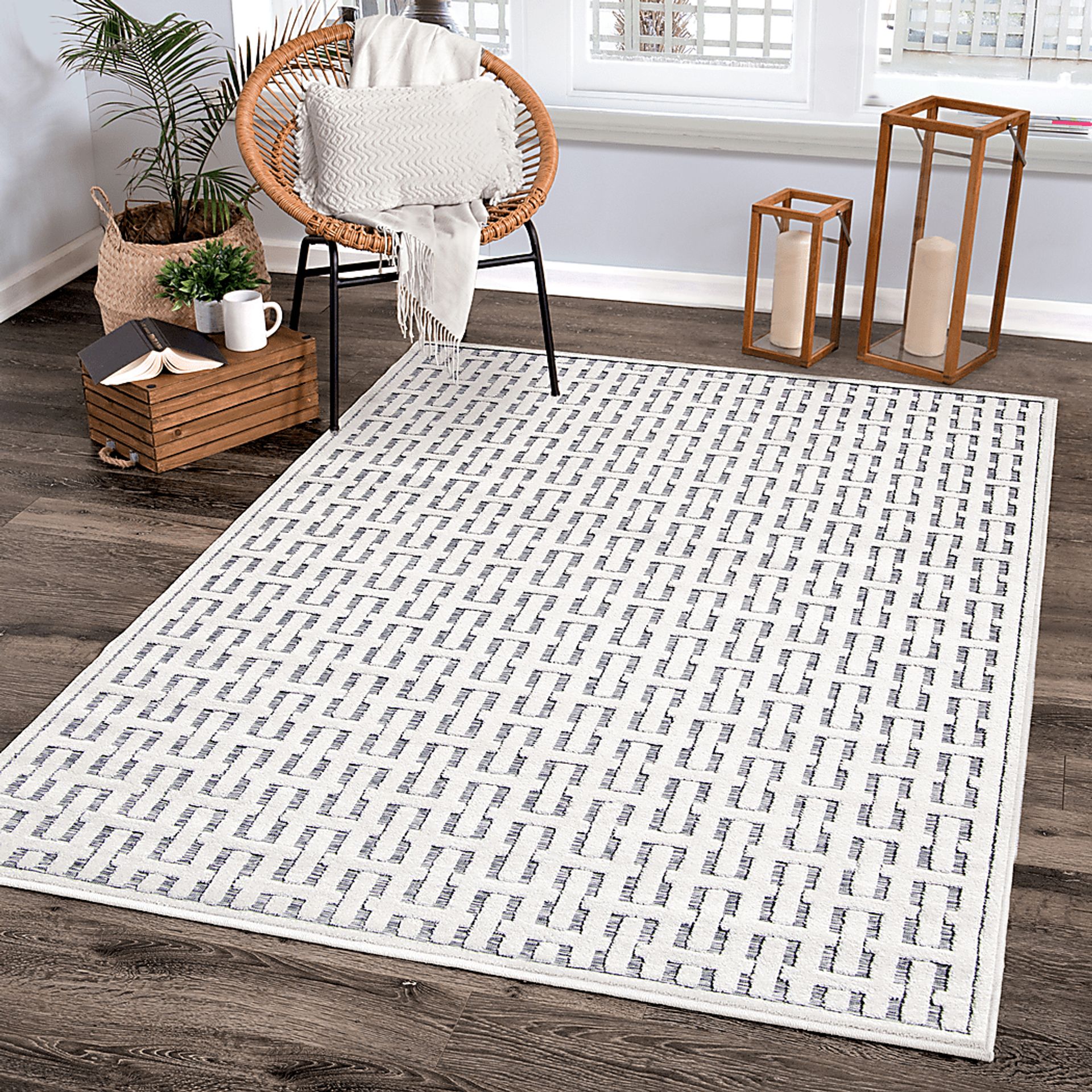 Broussard White 5'2 x 7'6 Rug - Image 8