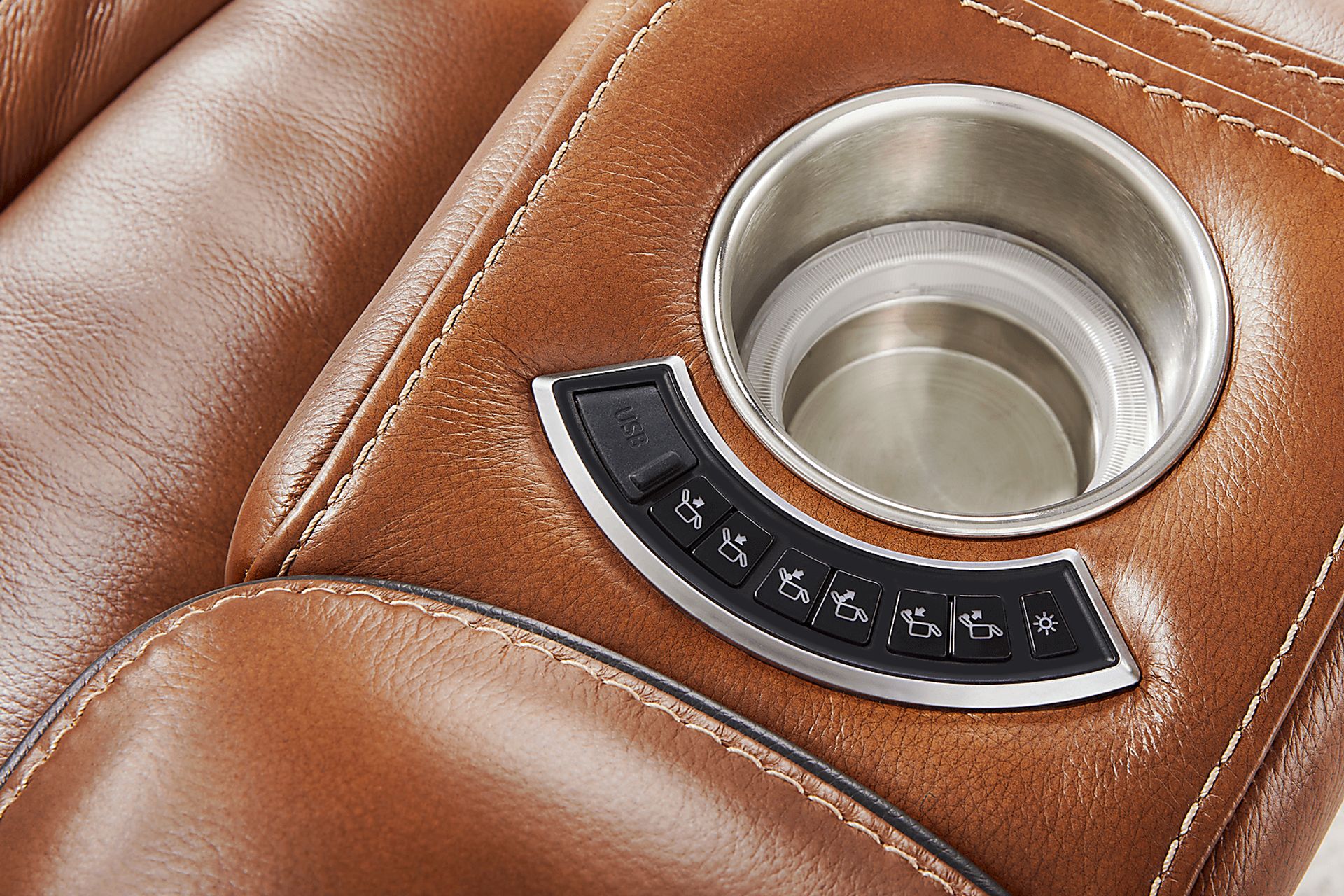 Brown Leather Sound Tech by Shaq Recliner To Go - Image 9