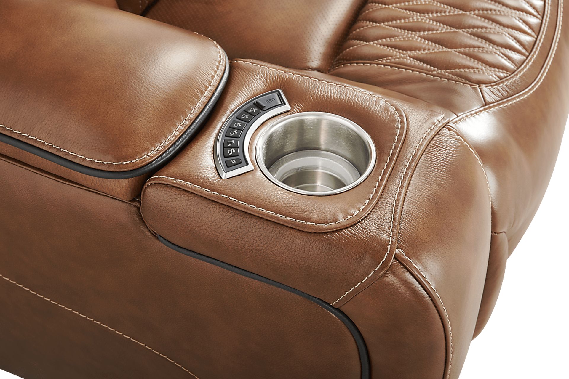 Brown Leather Sound Tech by Shaq Recliner To Go - Image 10