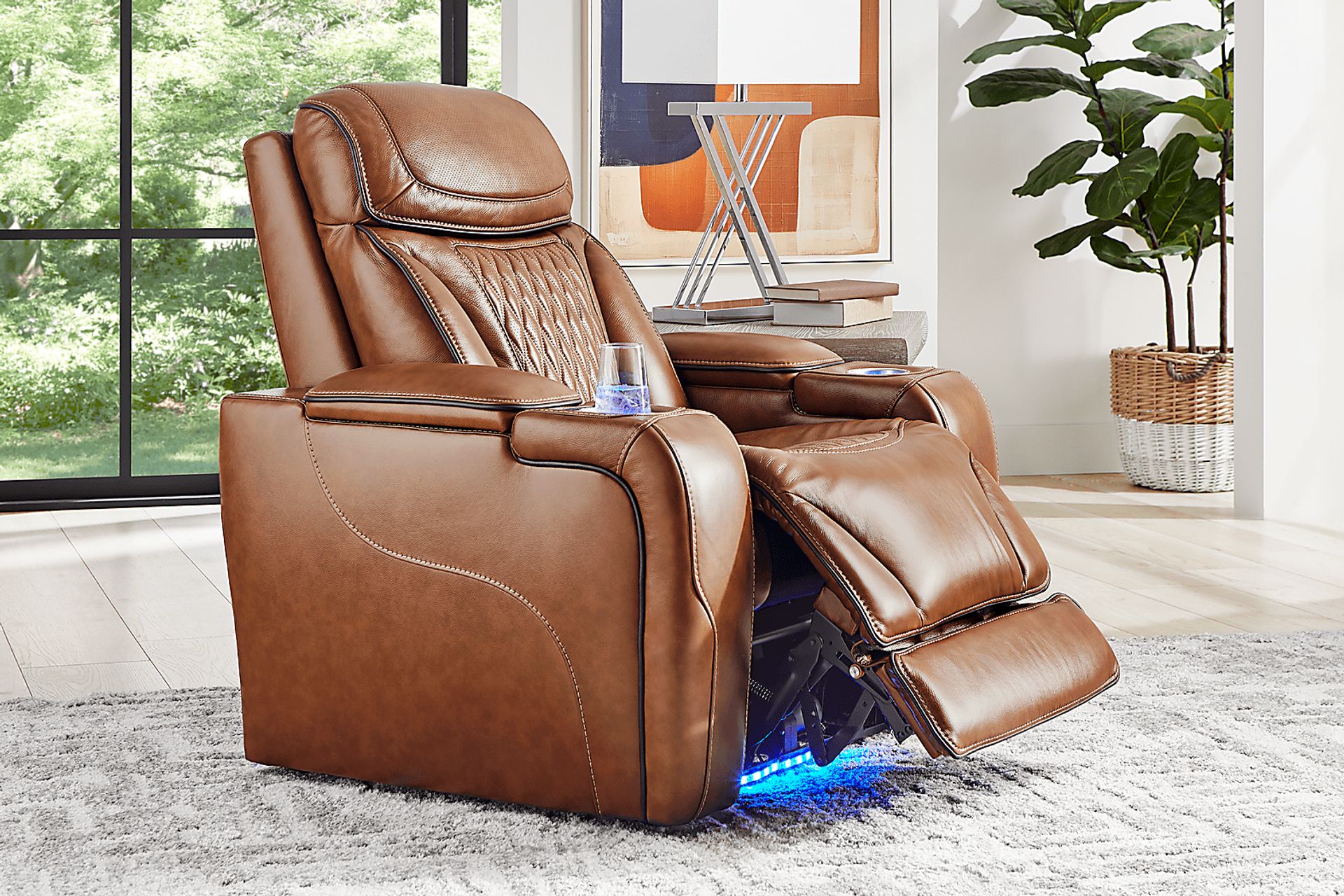 Brown Leather Sound Tech by Shaq Recliner To Go - Image 3