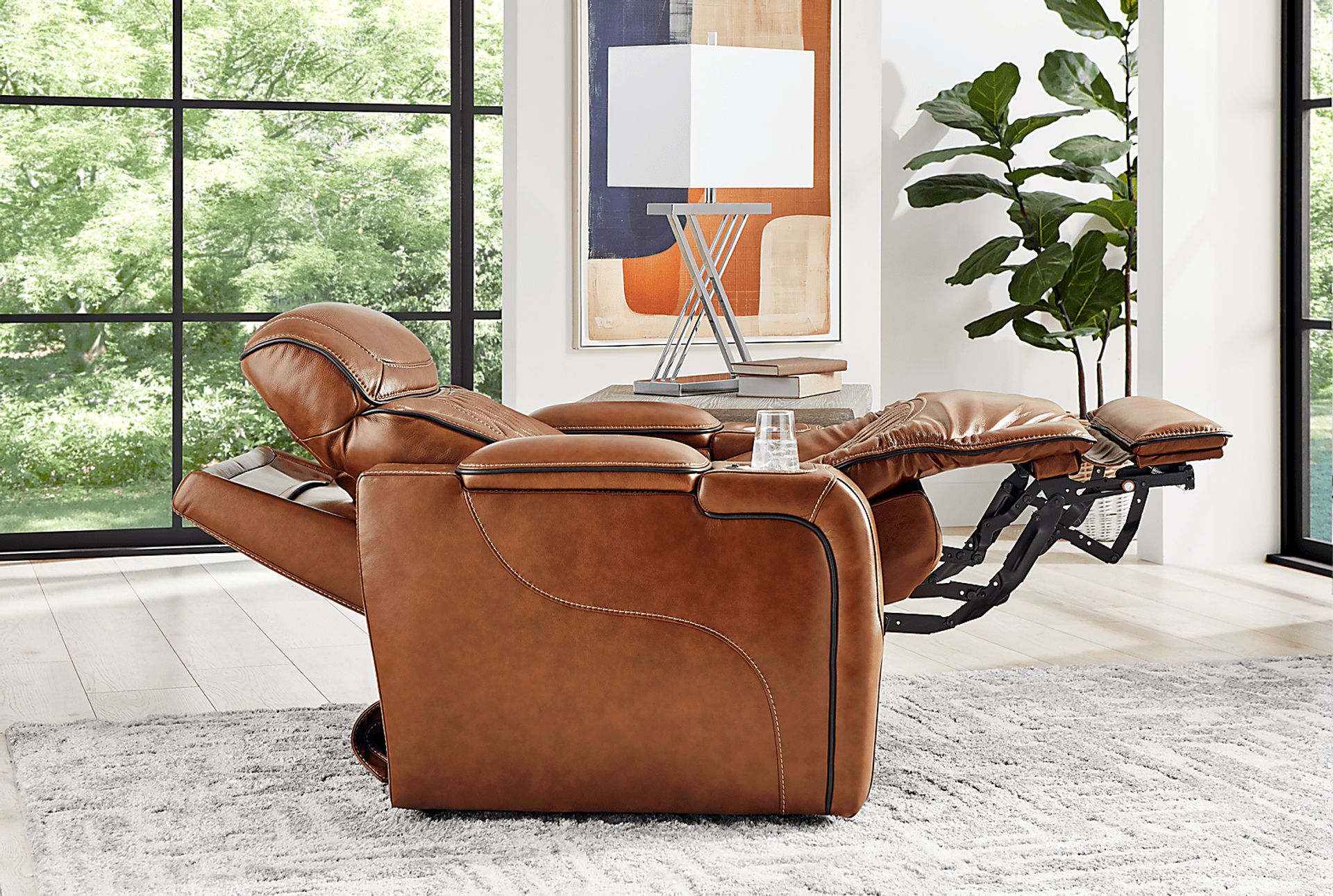 Brown Leather Sound Tech by Shaq Recliner To Go - Image 4