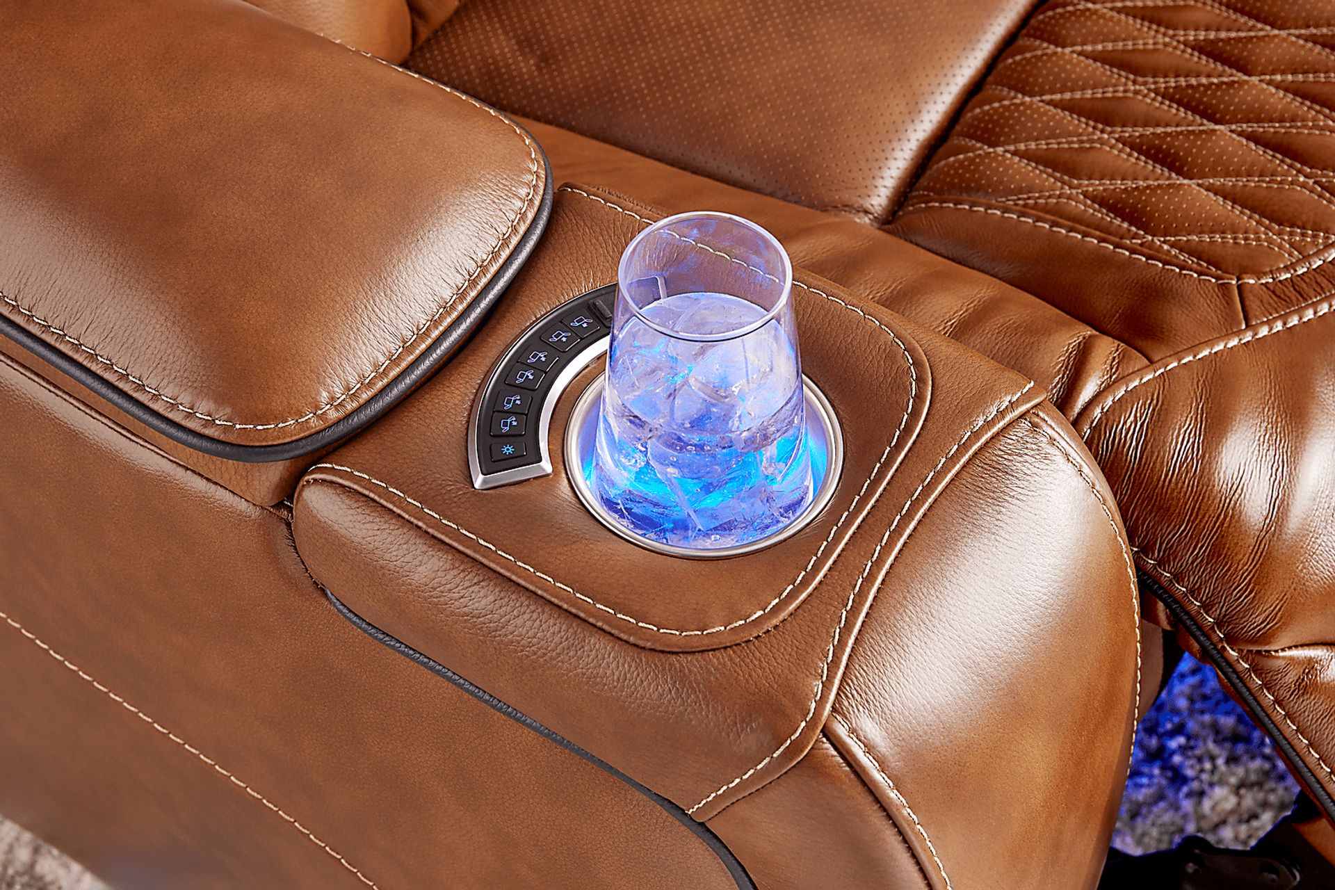 Brown Leather Sound Tech by Shaq Recliner To Go - Image 6