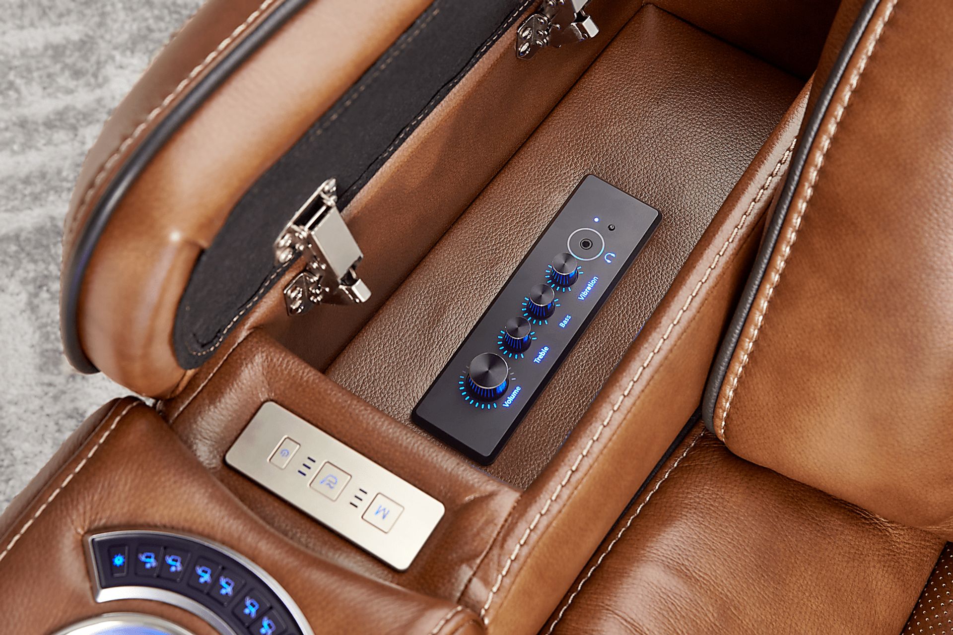 Brown Leather Sound Tech by Shaq Recliner To Go - Image 7