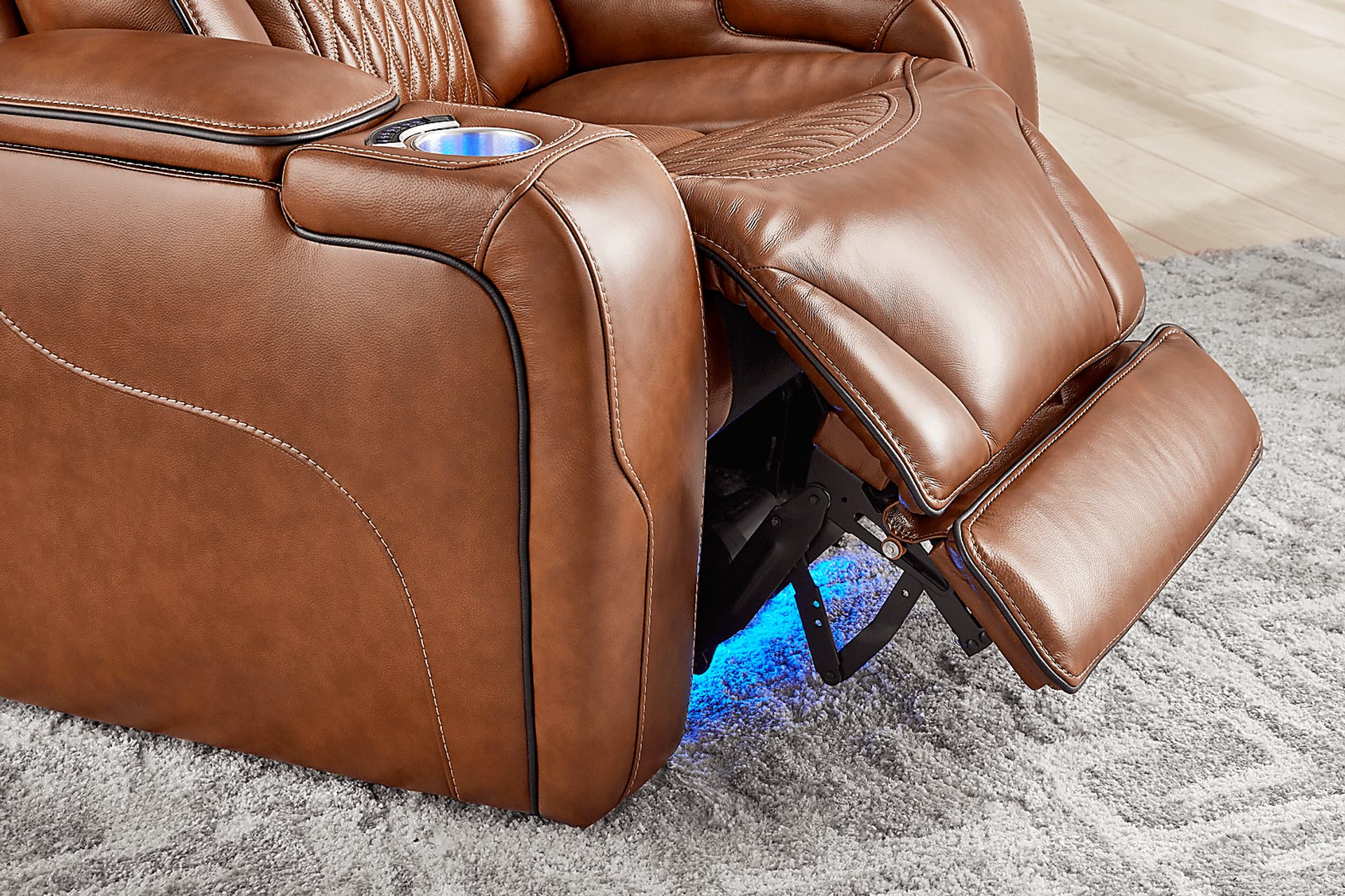 Brown Leather Sound Tech by Shaq Recliner To Go - Image 8