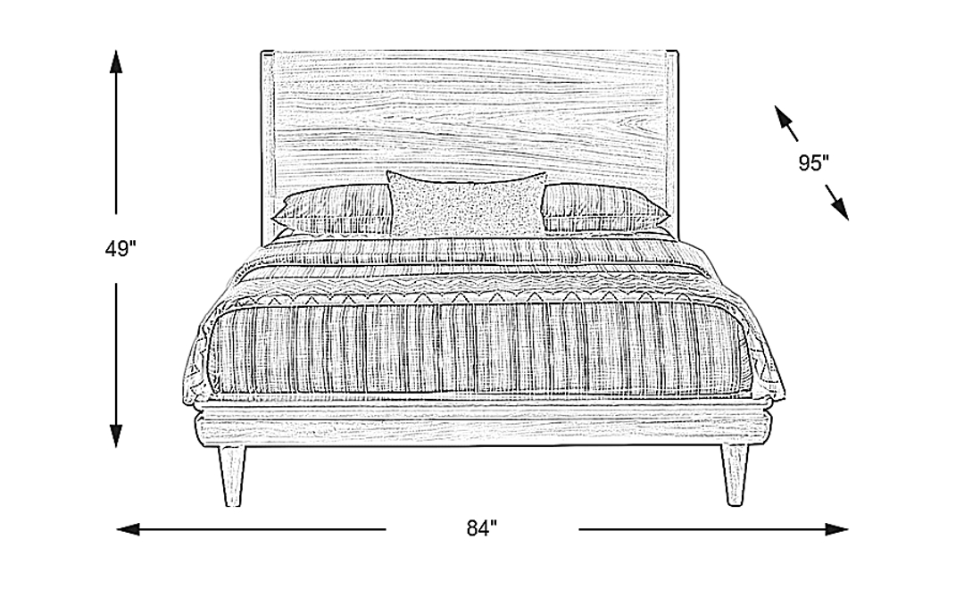 Broxbern Walnut 3 Pc King Platform Bed