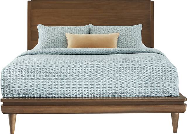 Broxbern Walnut 5 Pc Queen Platform Bedroom - Thumbnail - Image 2