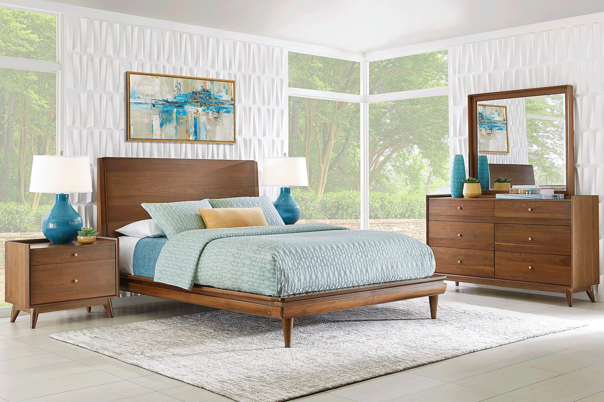 Broxbern Walnut 5 Pc King Platform Bedroom - Image 1