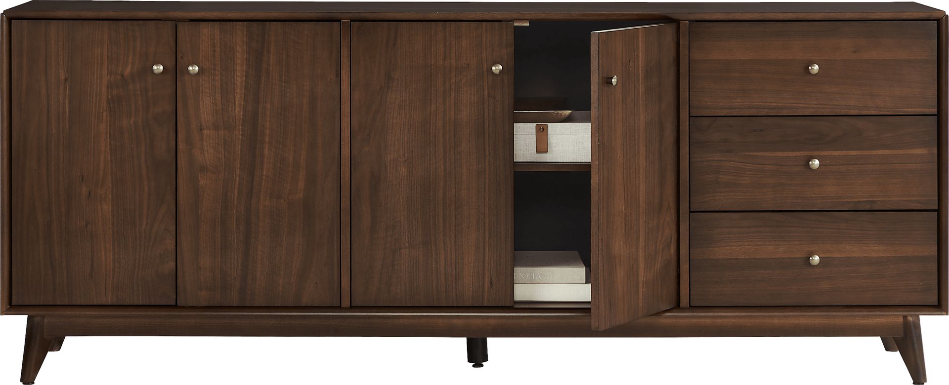 Broxbern Walnut Credenza - Image 2