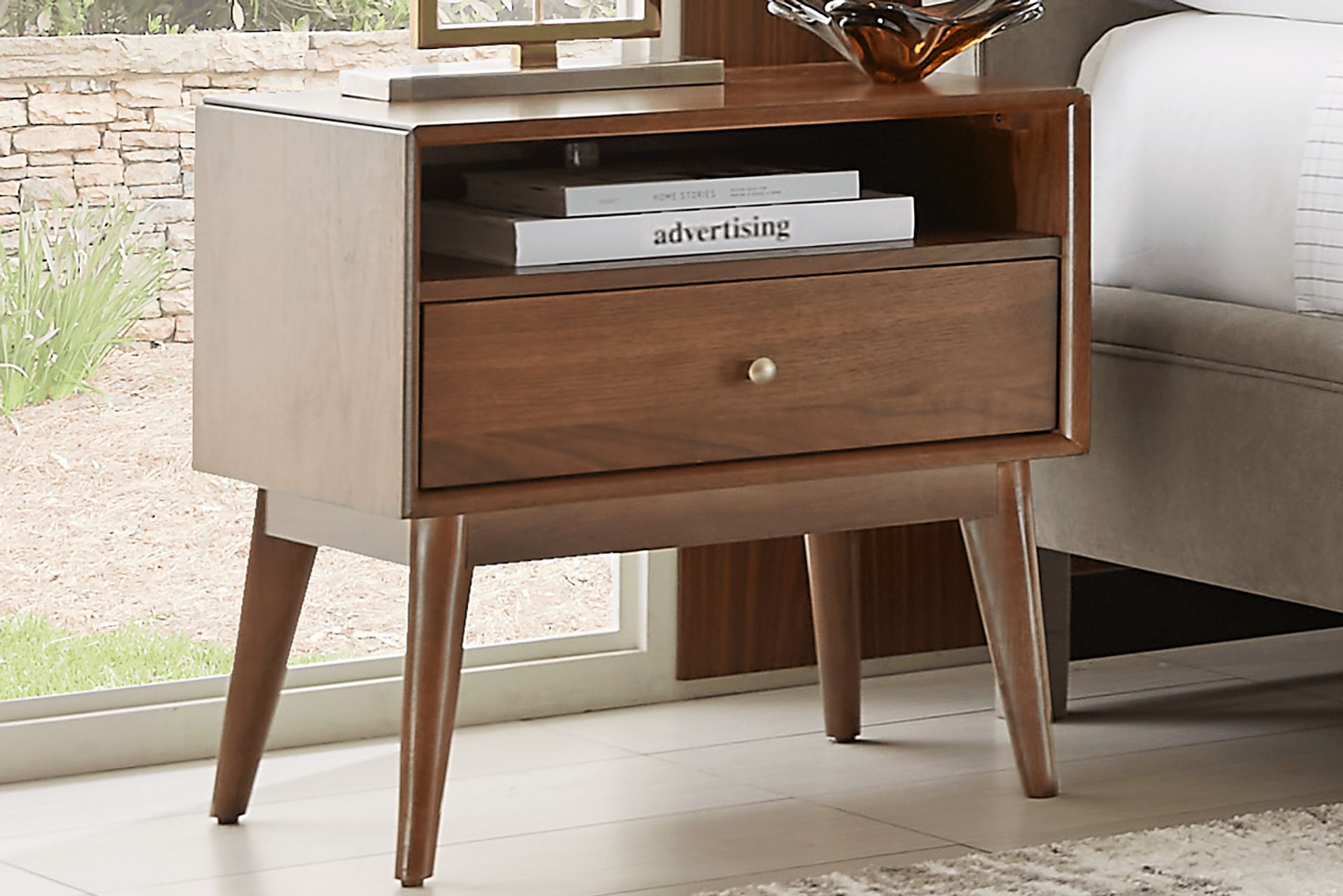 Broxbern Walnut Open Nightstand - Image 2