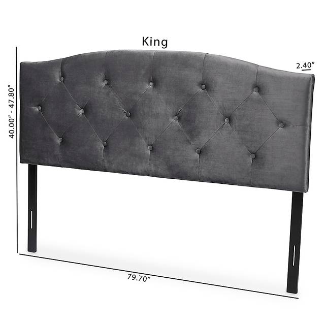 Broxbourne Gray King Upholstered Headboard - Thumbnail - Image 5