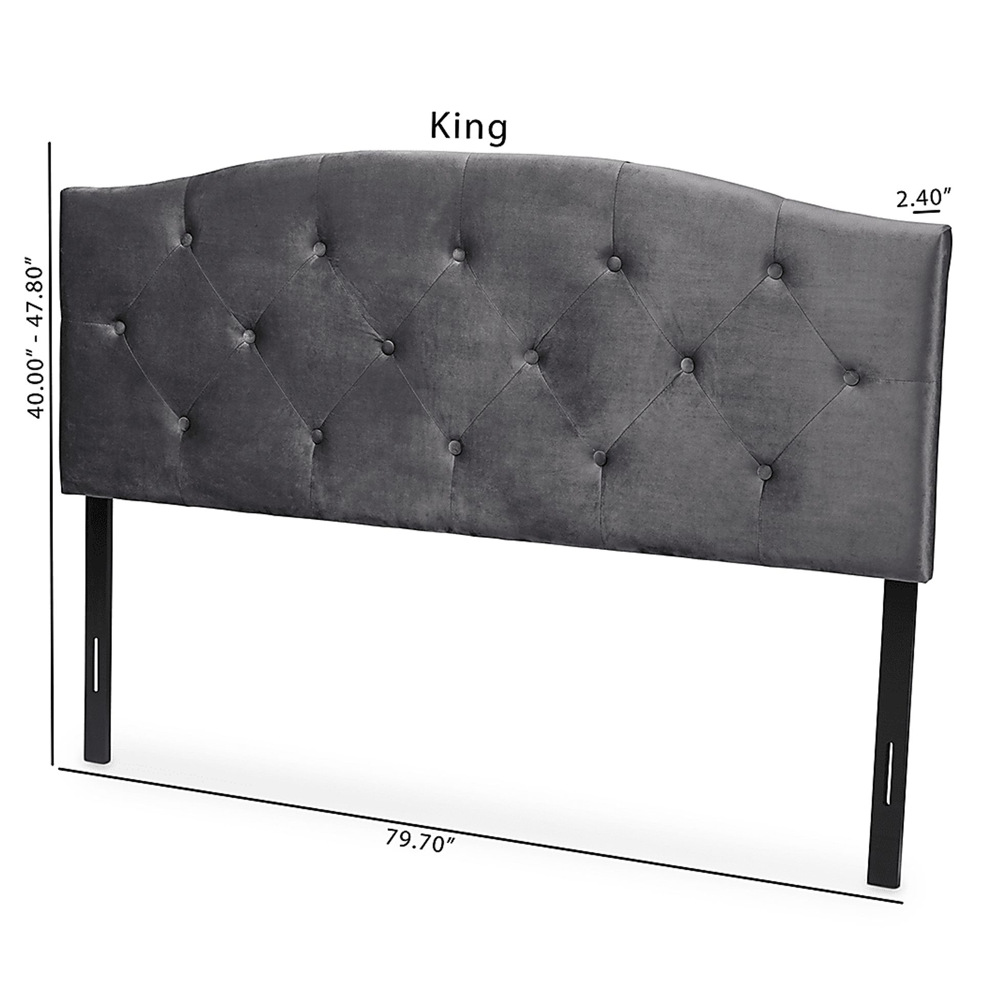 Broxbourne Gray King Upholstered Headboard - Image 5