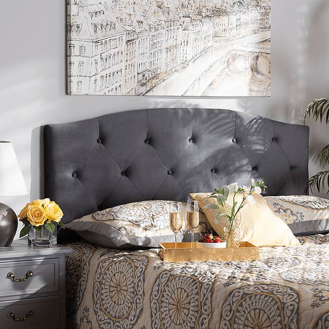 Broxbourne Gray Queen Upholstered Headboard - Thumbnail - Image 2