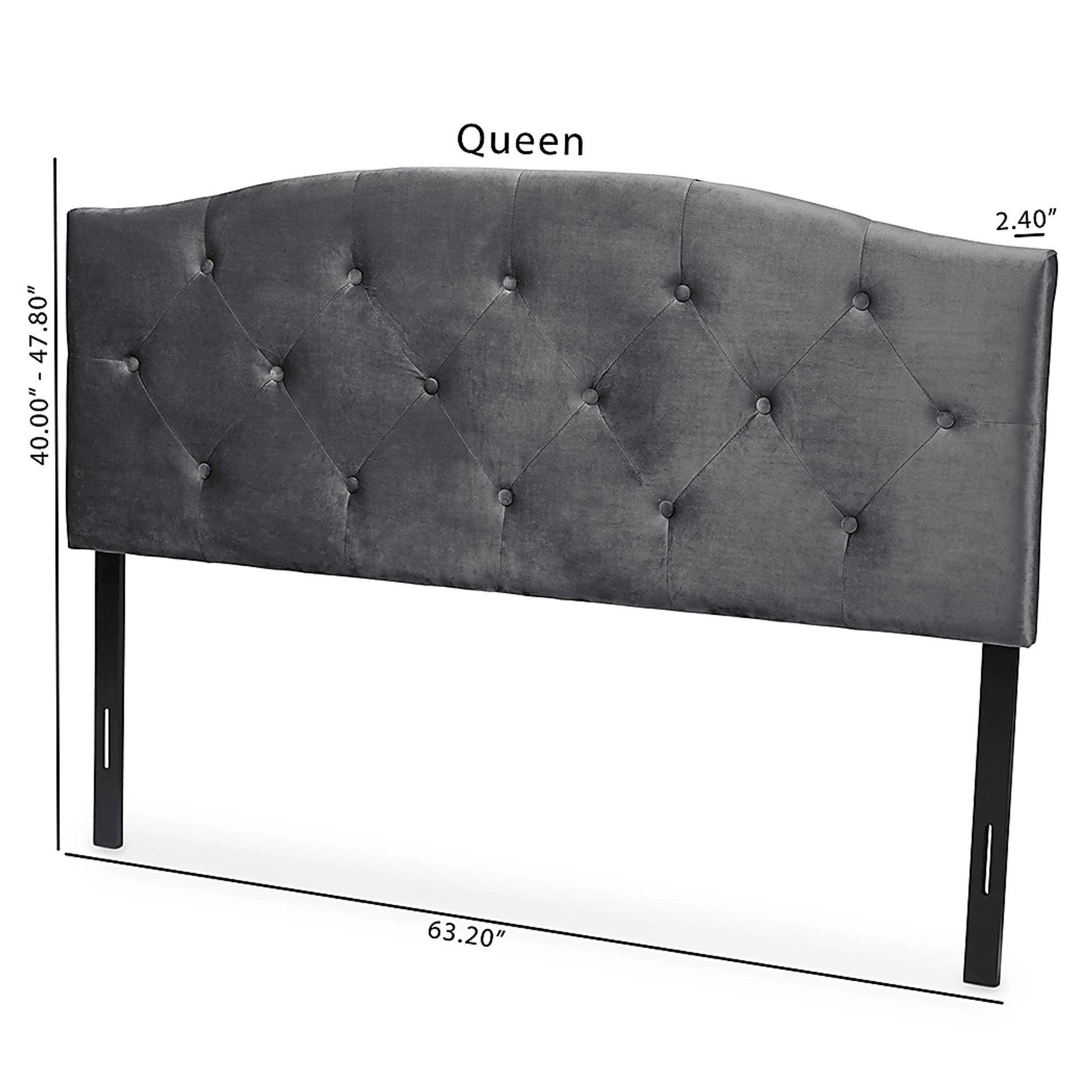 Broxbourne Gray Queen Upholstered Headboard - Image 5