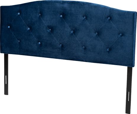 Broxbourne Navy Blue Queen Upholstered Headboard