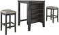 Brozio Black Counter Table with 2 Stools