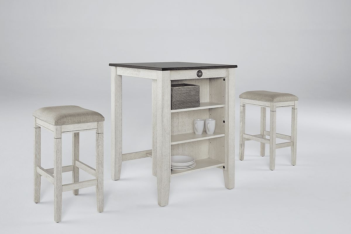 Brozio White Colors,White Polyester Fabric Counter Height Table | Rooms ...
