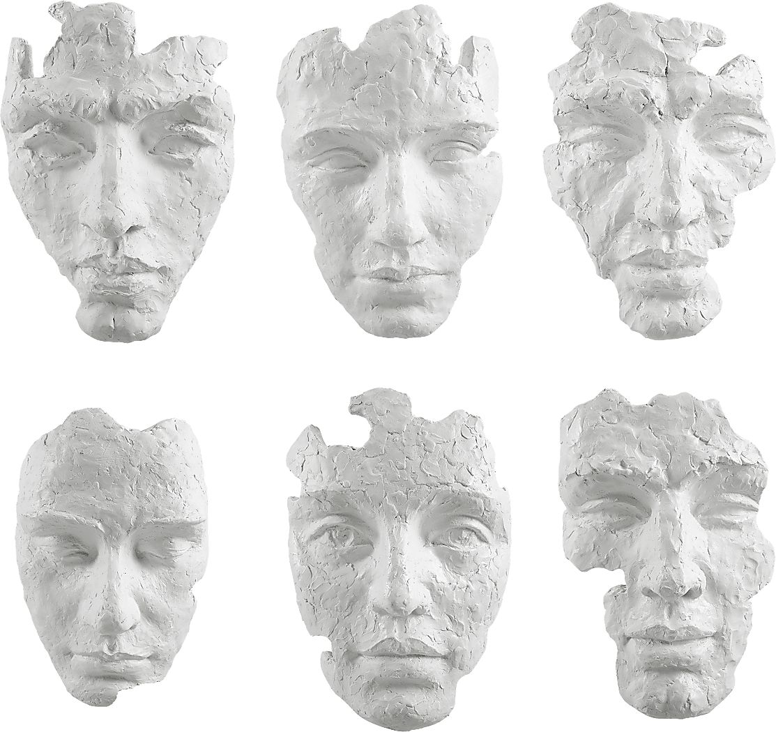 Brummi White Wall Decor, Set of 6