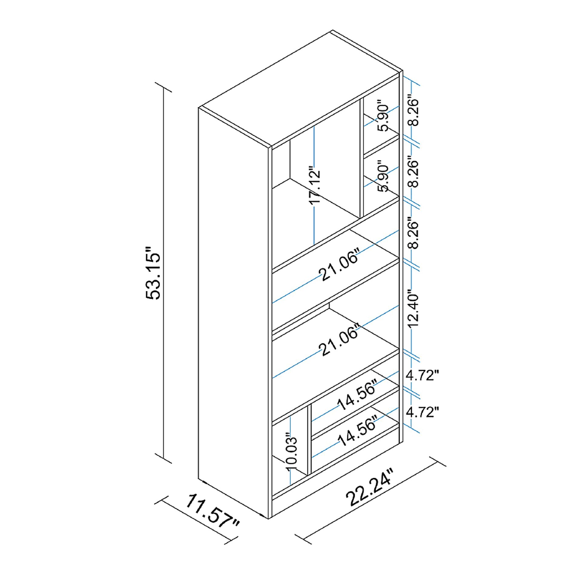 Brundrette II White Bookcase - Image 8