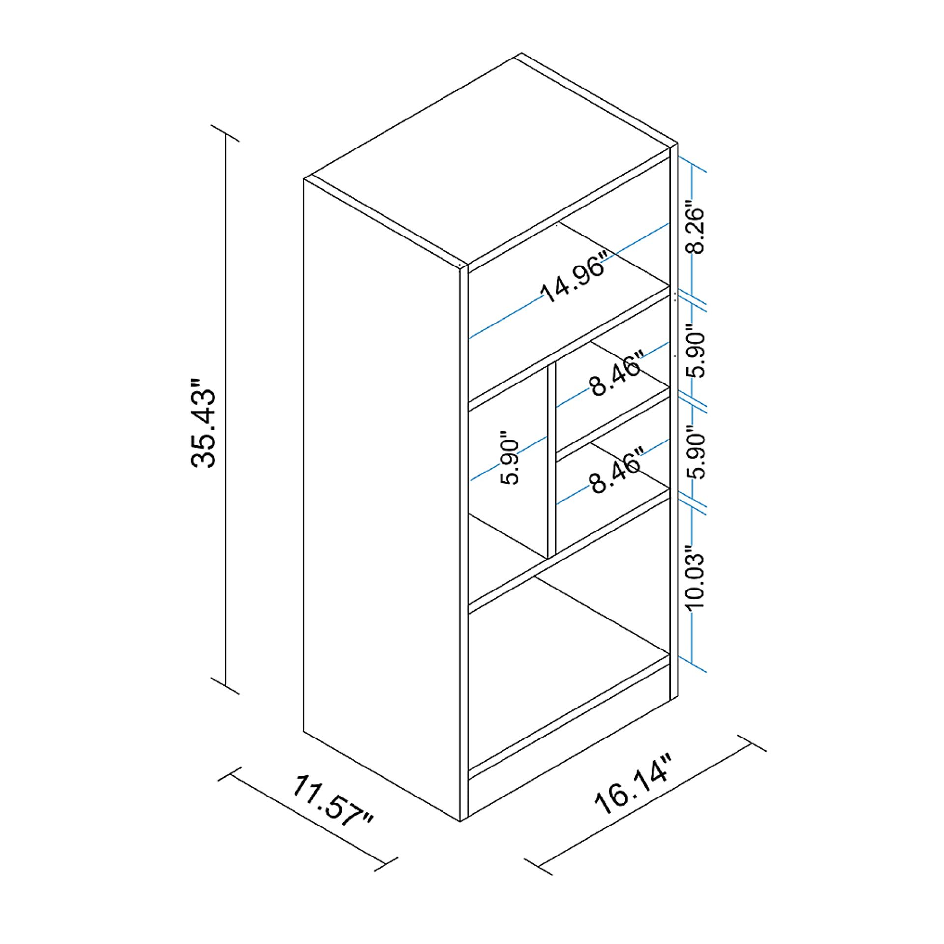 Brundrette III White Bookcase - Image 8