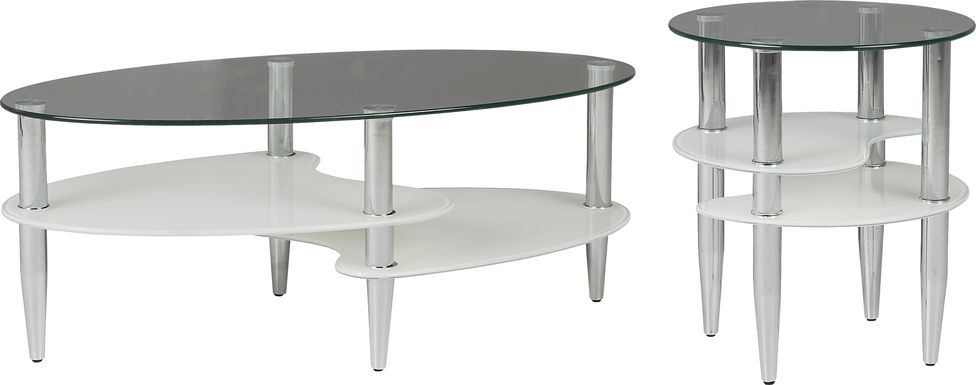 Brunson II Silver 2 Pc Table Set