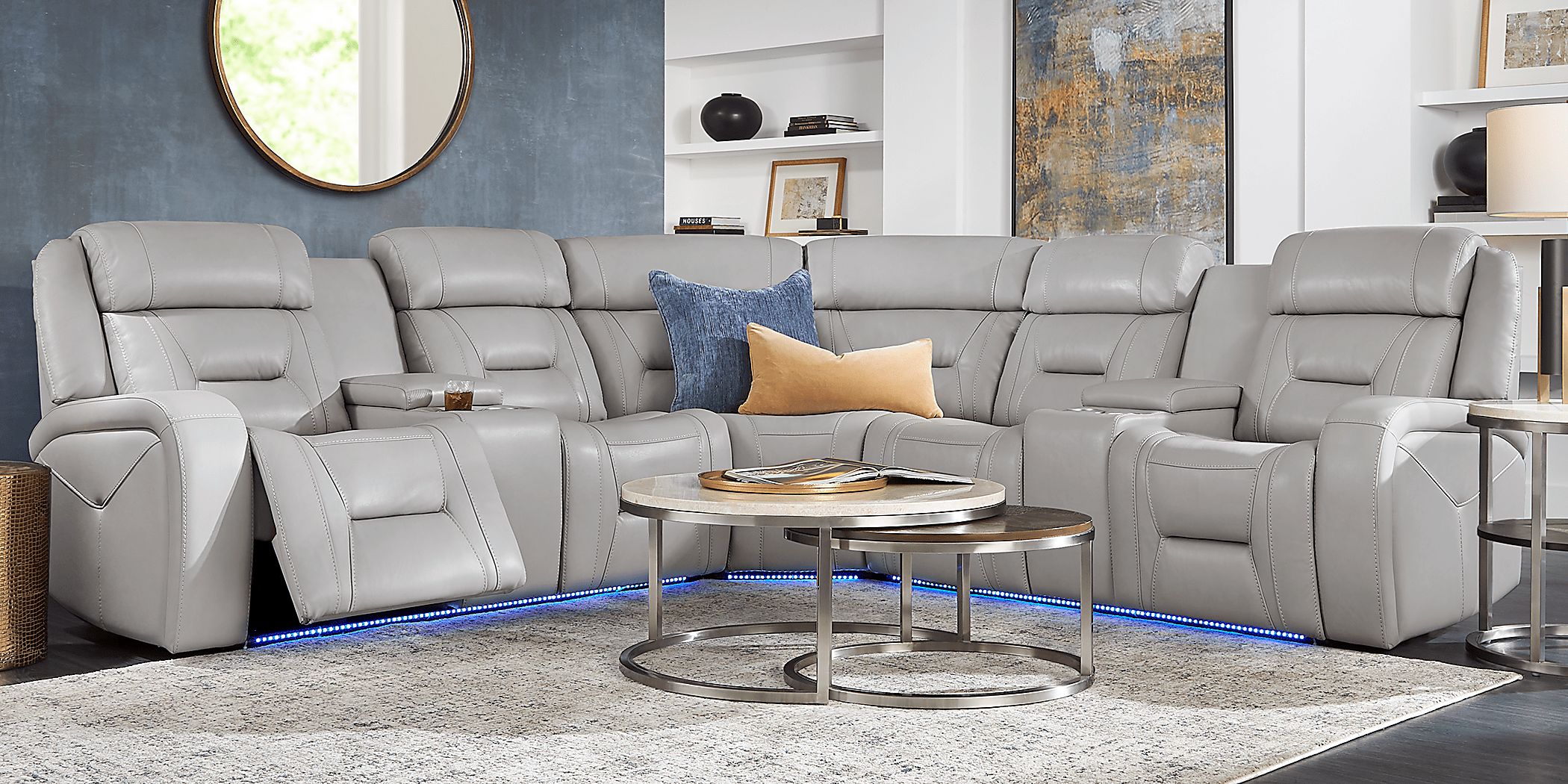 Gray power reclining online sofa