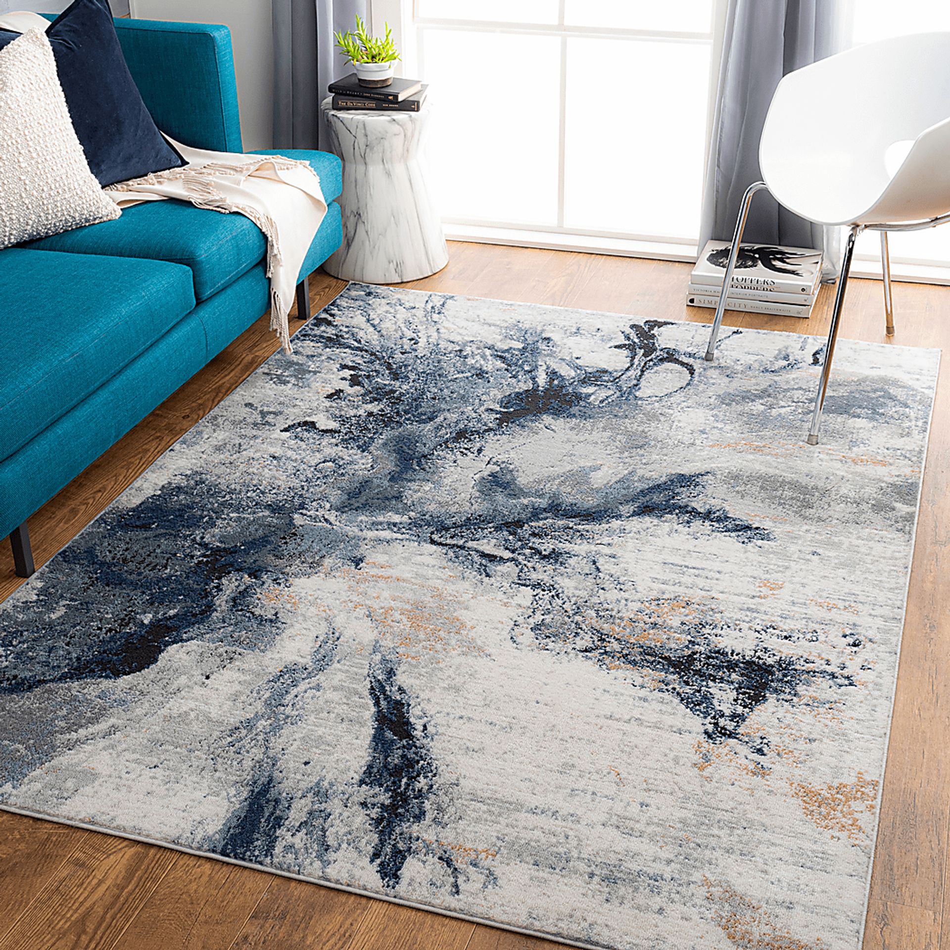 Brycen Blue 5'3 x 7'3 Rug - Image 7