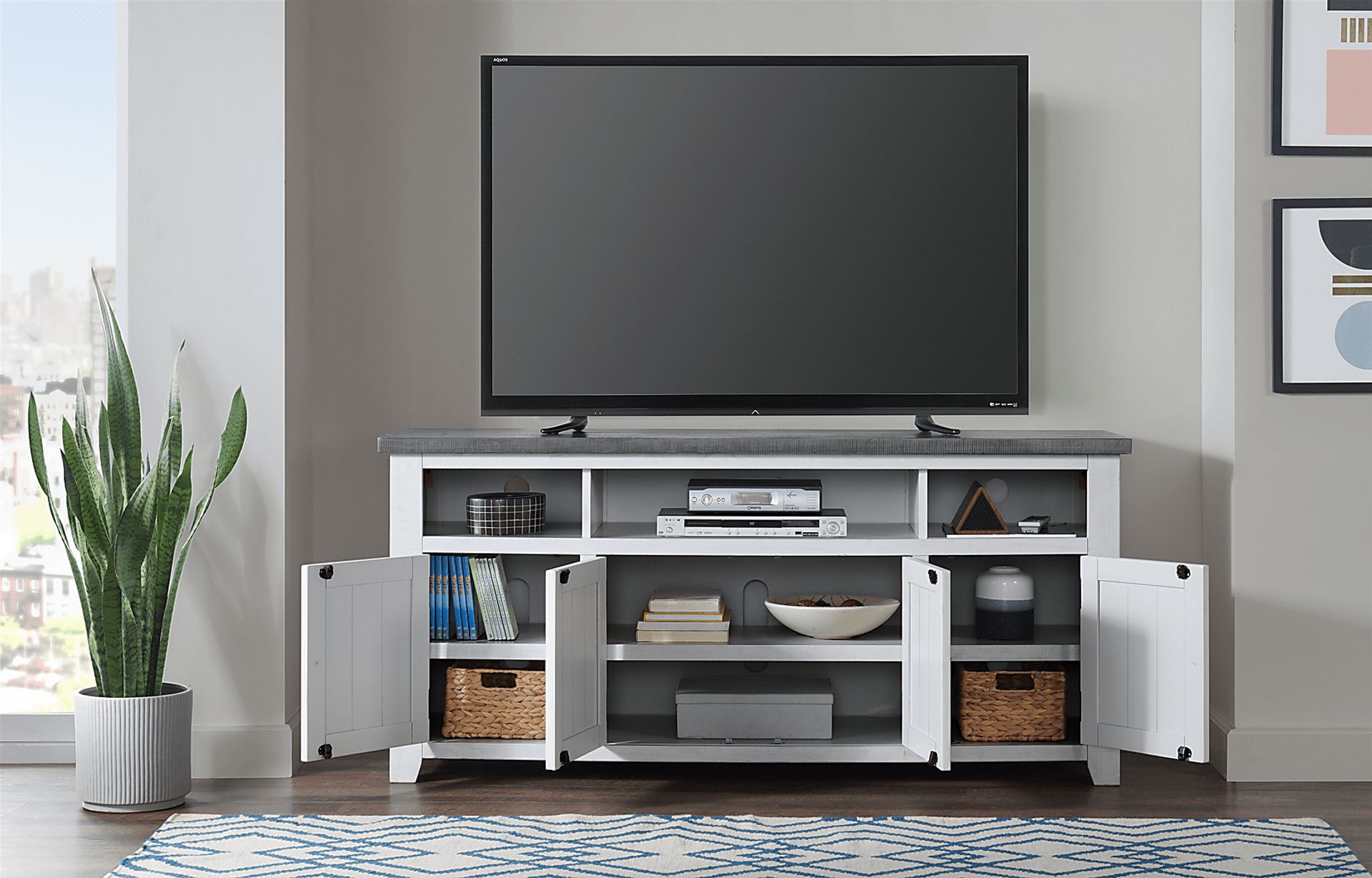 Bryn Avenue Gray 65in. Console - Image 7